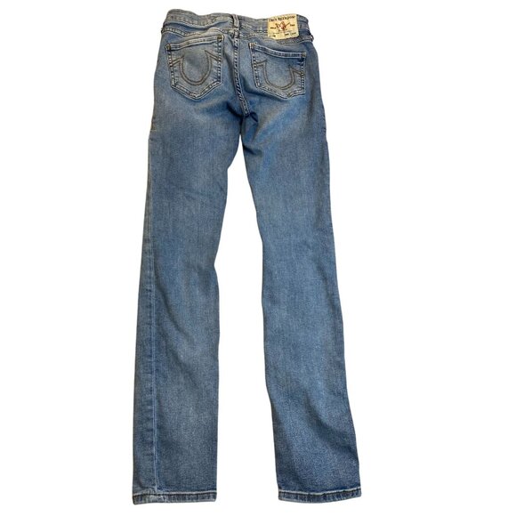 True Religion Womans Jeans Size 25 Stella Mid Rise Skinny Blue Denim Cotton Stre - Picture 2 of 15
